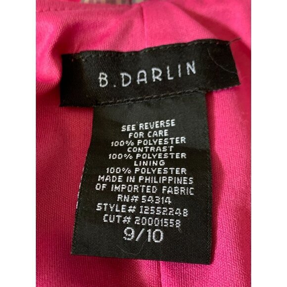 B Darlin sleeveless sheer lined hot pink beaded tie neck girls juniors 10 - Picture 2 of 10